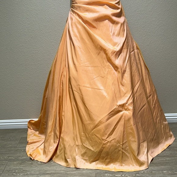 Tiffany Designs Peach Crystal Prom/Pageant Dress - Picture 4 of 16
